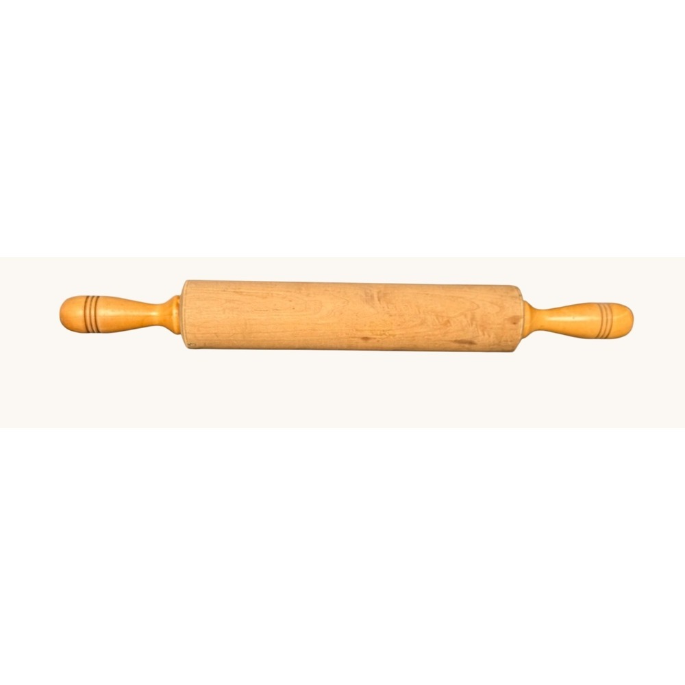 Vintage 20" Maple Rolling Pin Heavy Baker Dough Roller Primitive Kitchen Tool